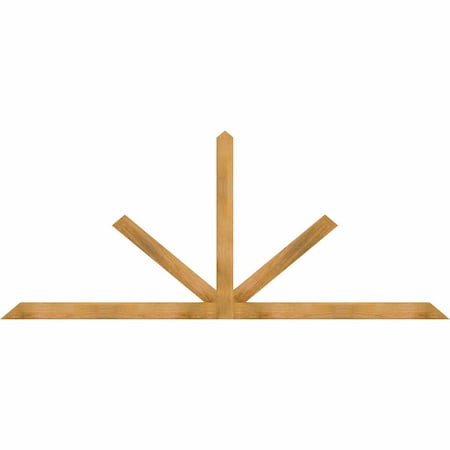 Ekena Millwork Saratoga Rough Sawn Timber Gable Bracket, Western Red Cedar, 108"W x 45"H x 2"D x 4"F, 10/12 Pitch GBW108X45X0204SAR00RWR